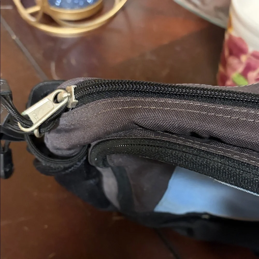 The North Face Men's Black and Light Blue Belt Bag